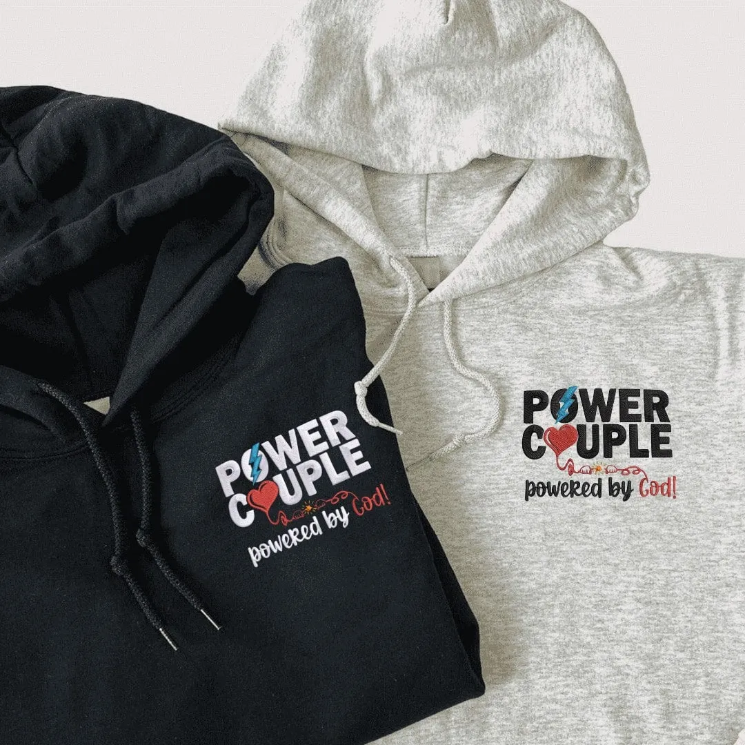 Power Couple Sweatshirts - Custom Embroidered Matching Couple Hoodies