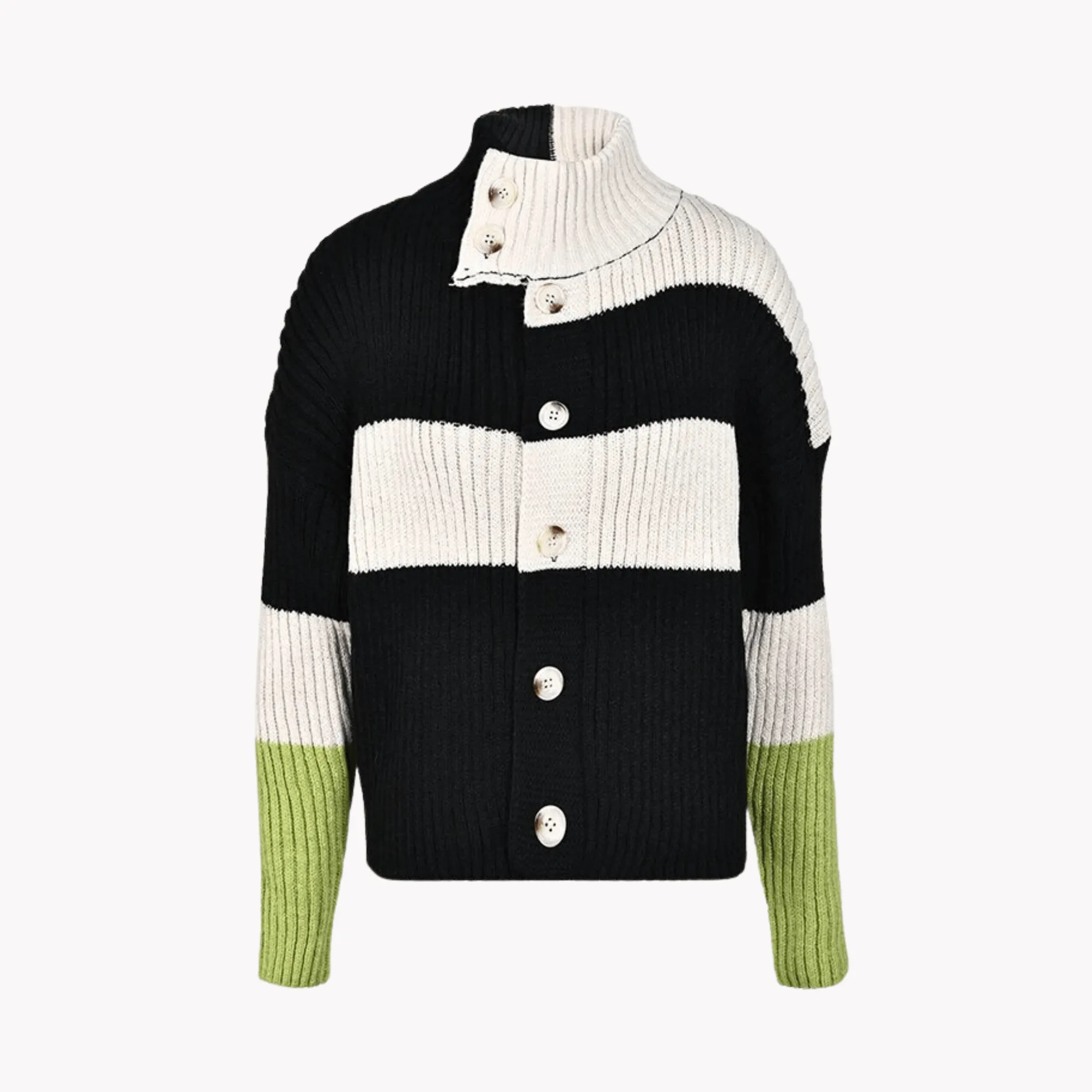 Pre Order:  Mock Neck Drop Shoulder Knit Cardigan