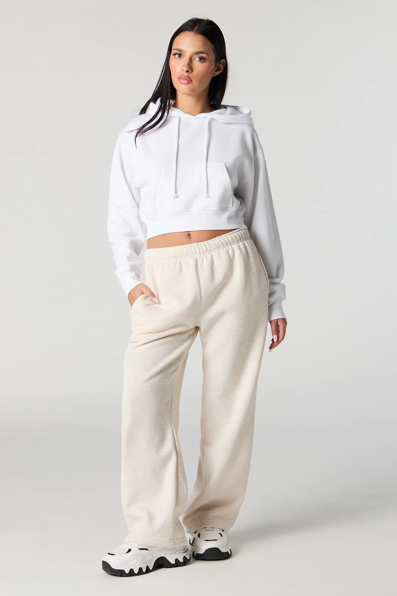 Soft Fleece Cropped Hoodie