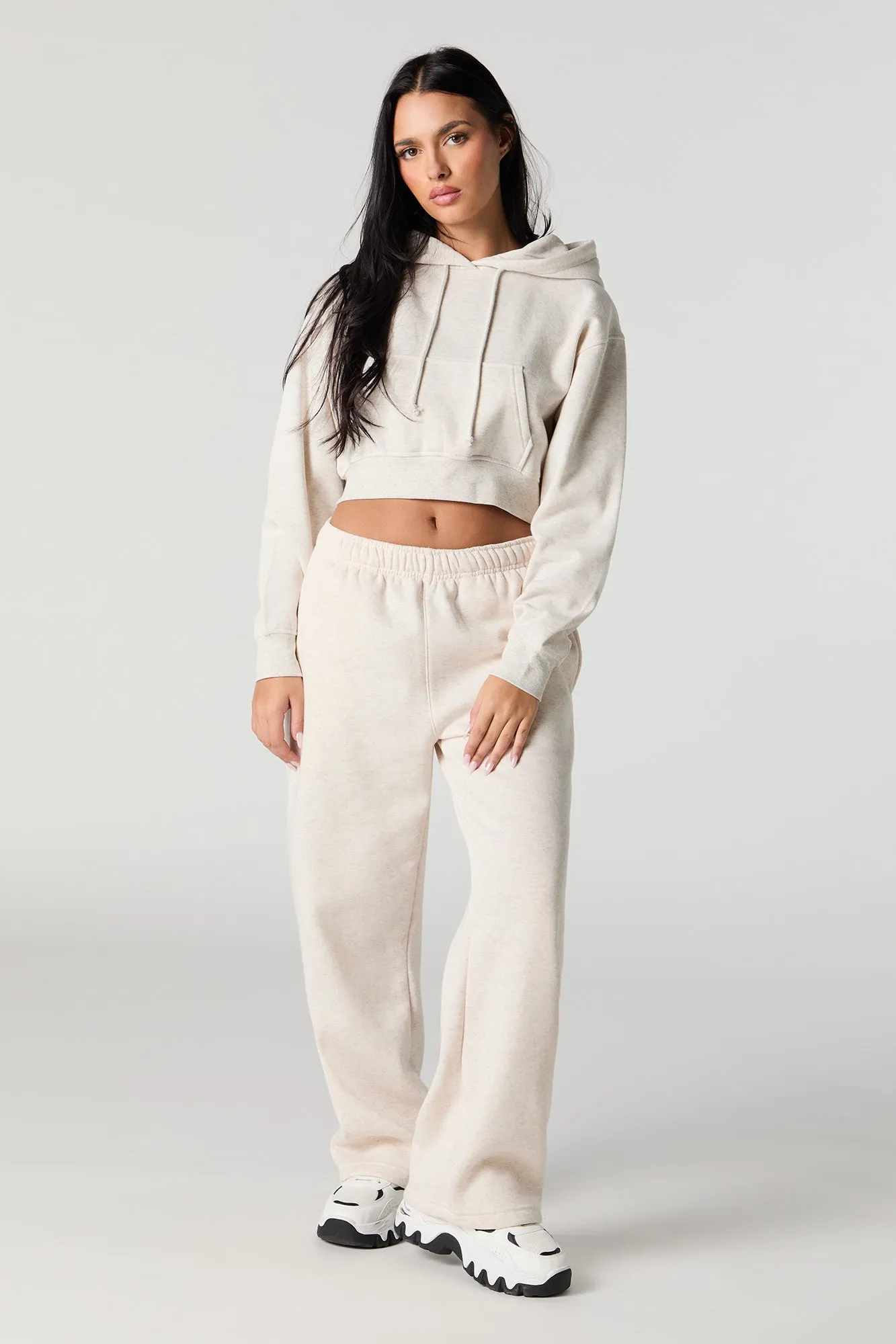 Soft Fleece Cropped Hoodie