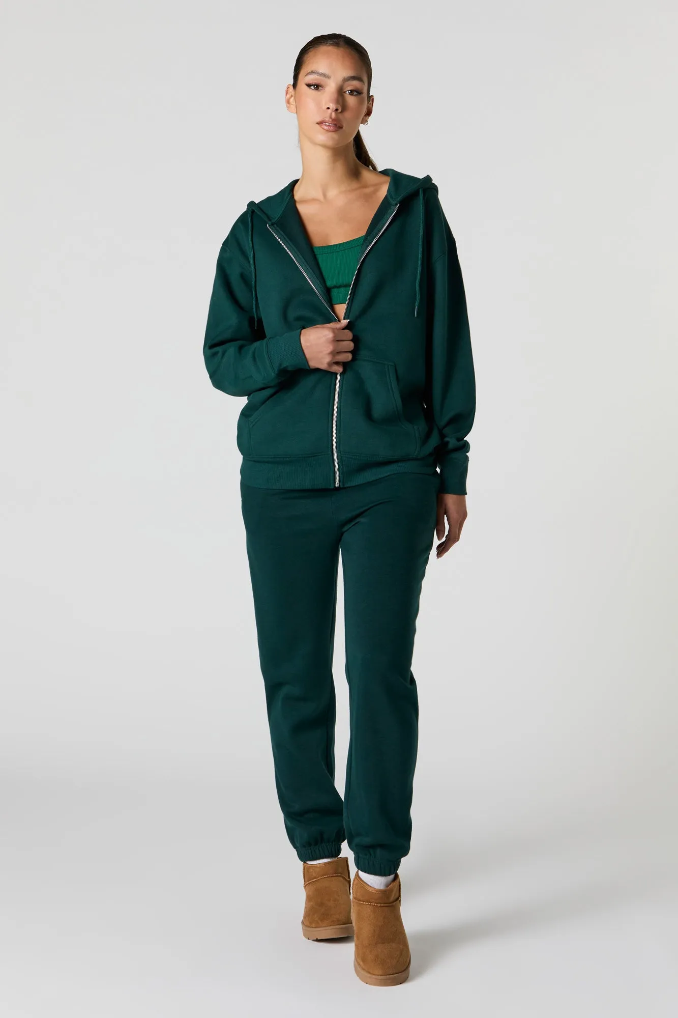 Soft Fleece Oversized Zip-Up Hoodie