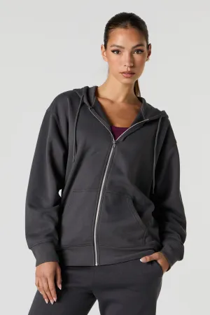 Soft Fleece Oversized Zip-Up Hoodie