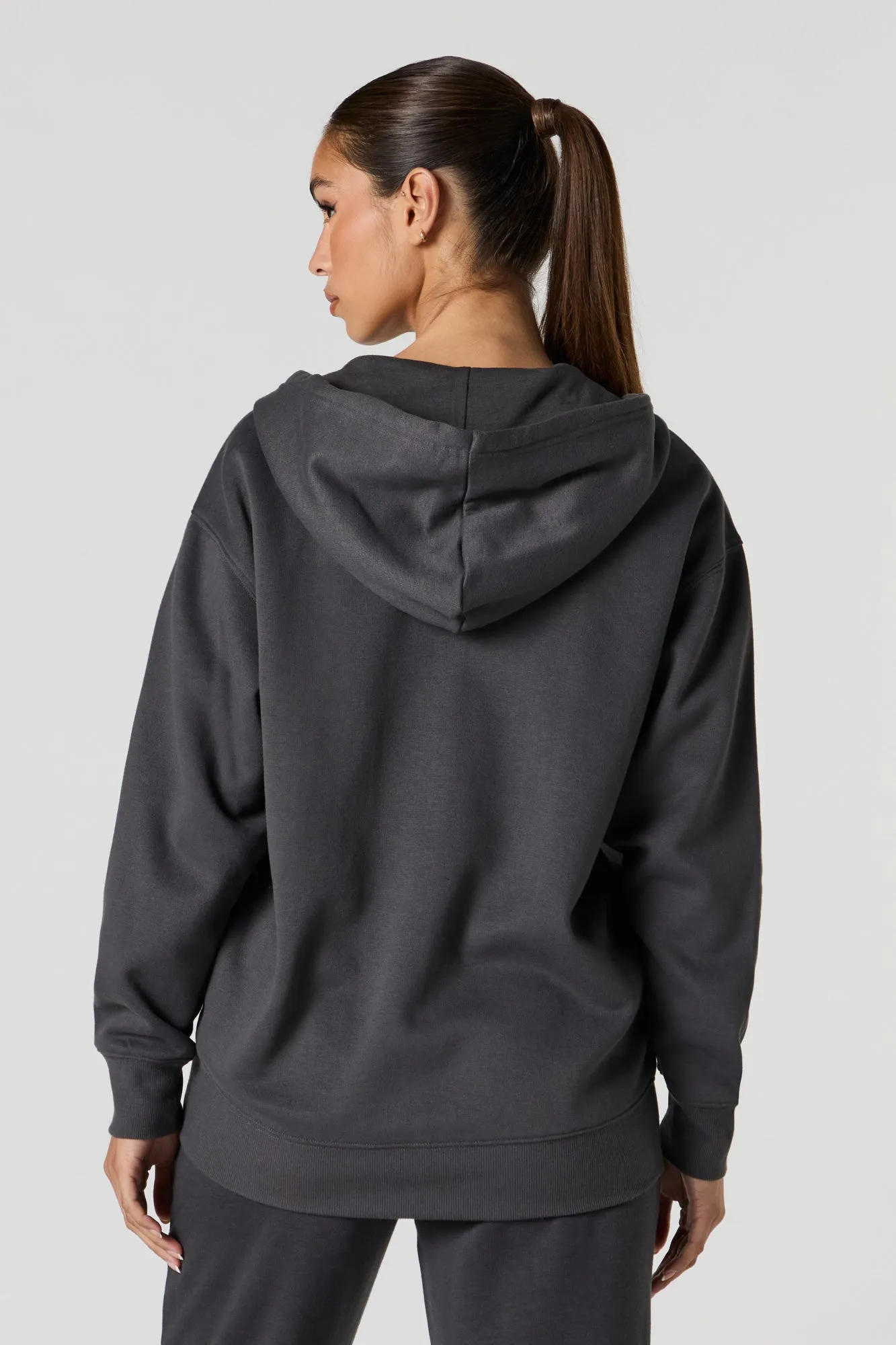 Soft Fleece Oversized Zip-Up Hoodie