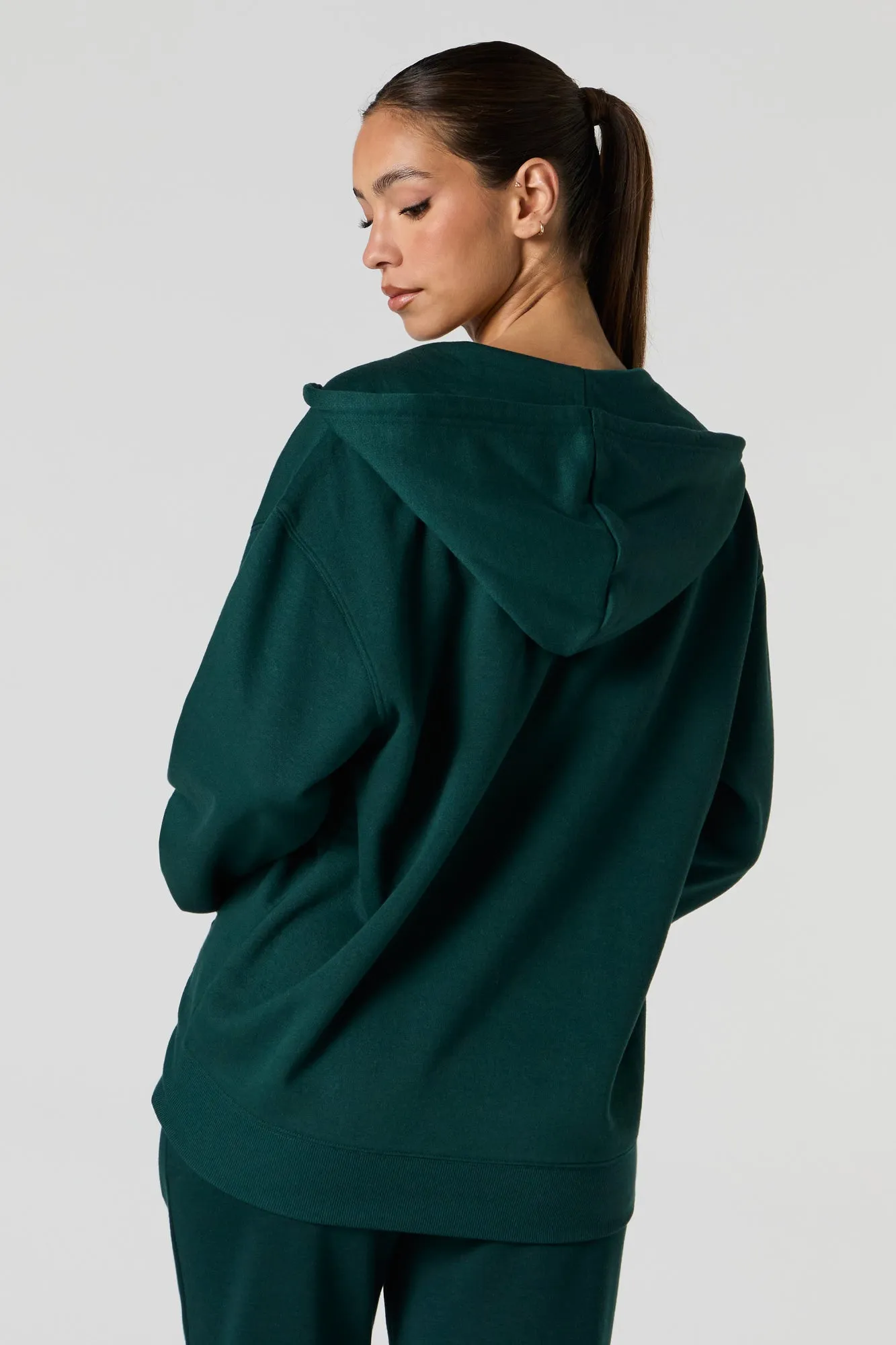 Soft Fleece Oversized Zip-Up Hoodie