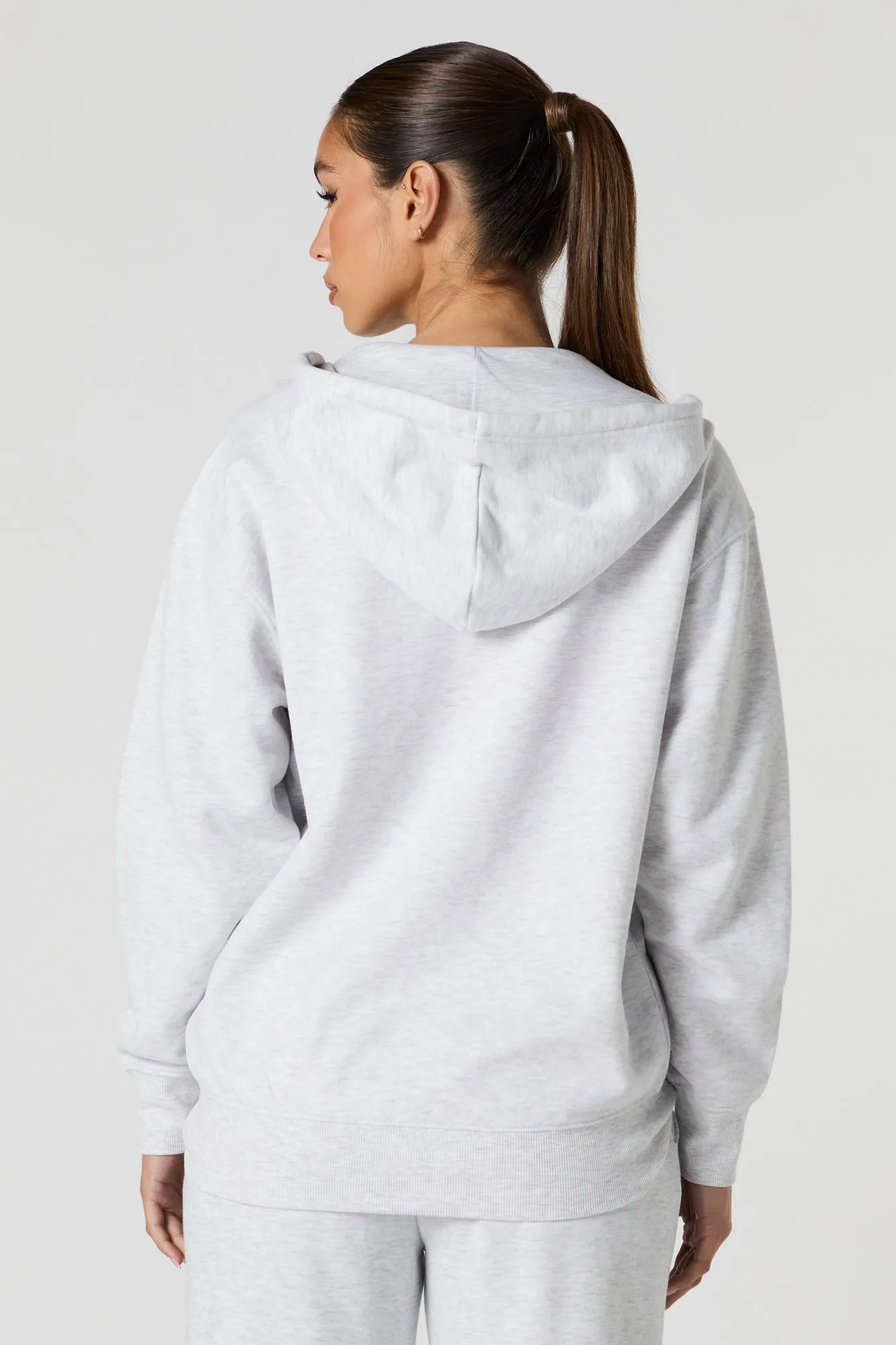 Soft Fleece Oversized Zip-Up Hoodie