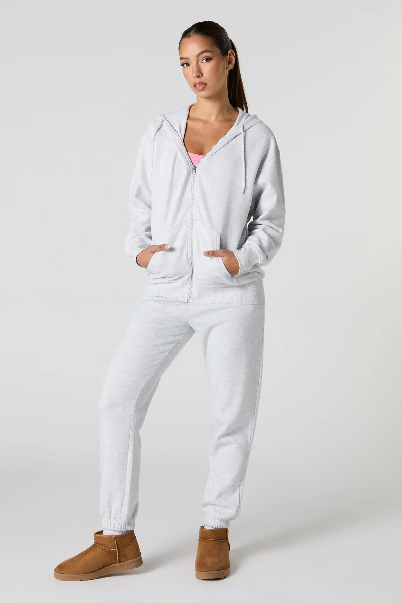 Soft Fleece Oversized Zip-Up Hoodie