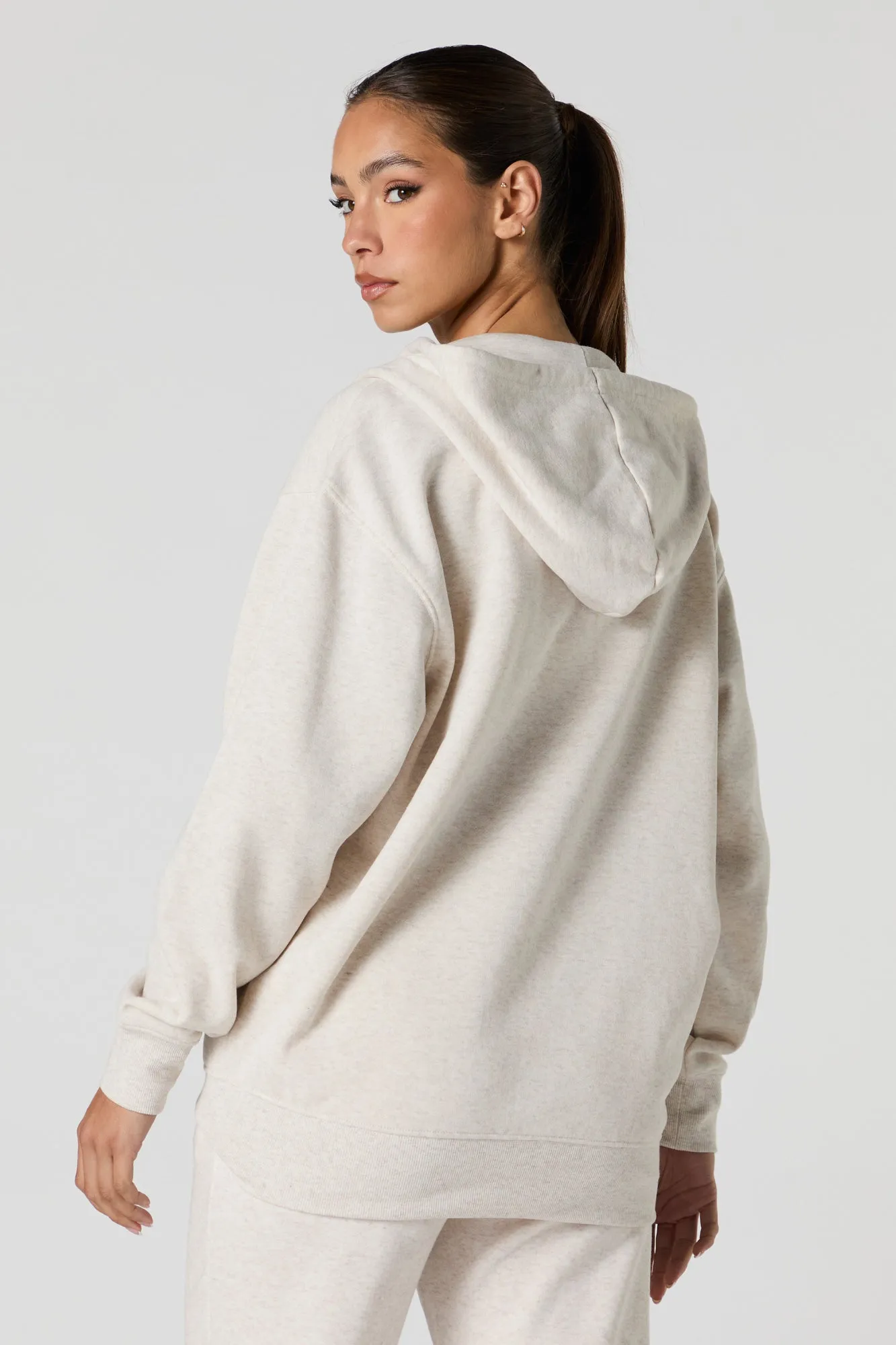 Soft Fleece Oversized Zip-Up Hoodie