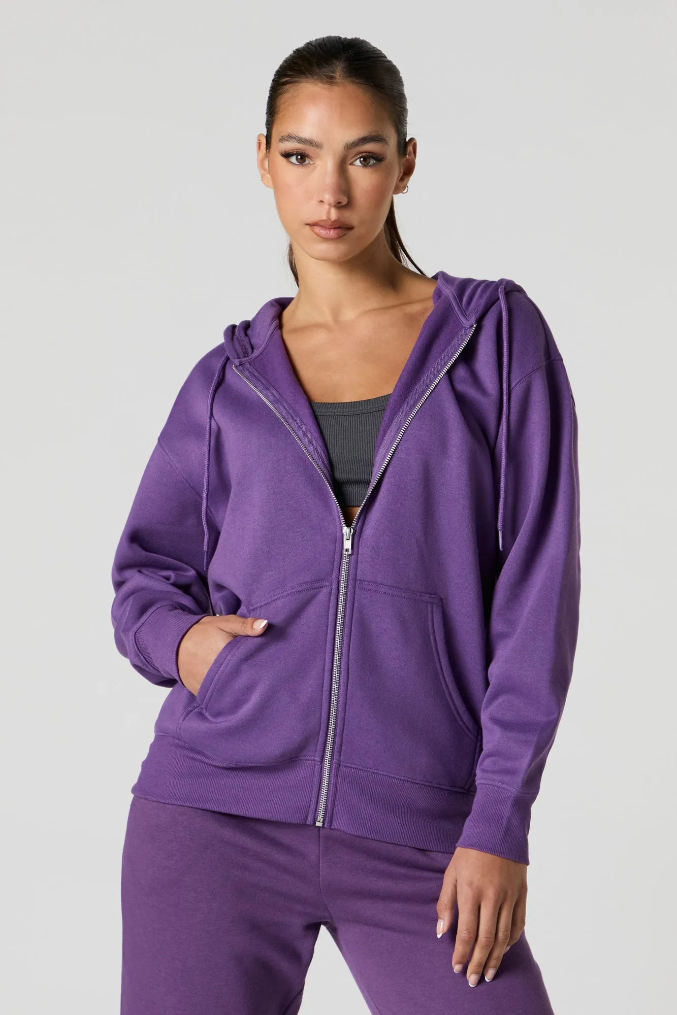 Soft Fleece Oversized Zip-Up Hoodie