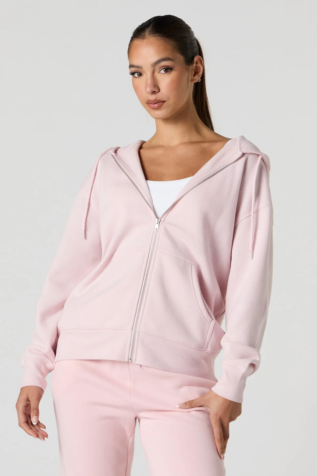 Soft Fleece Oversized Zip-Up Hoodie