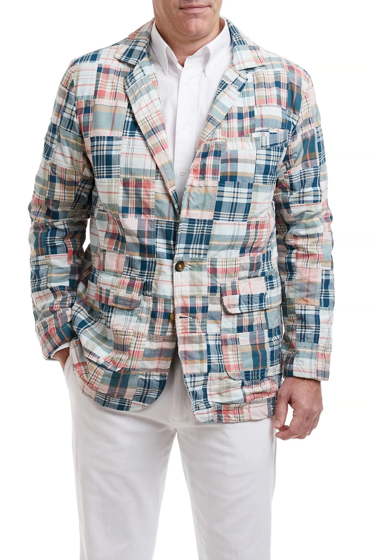 Spinnaker Blazer Grey Lady Patch Madras