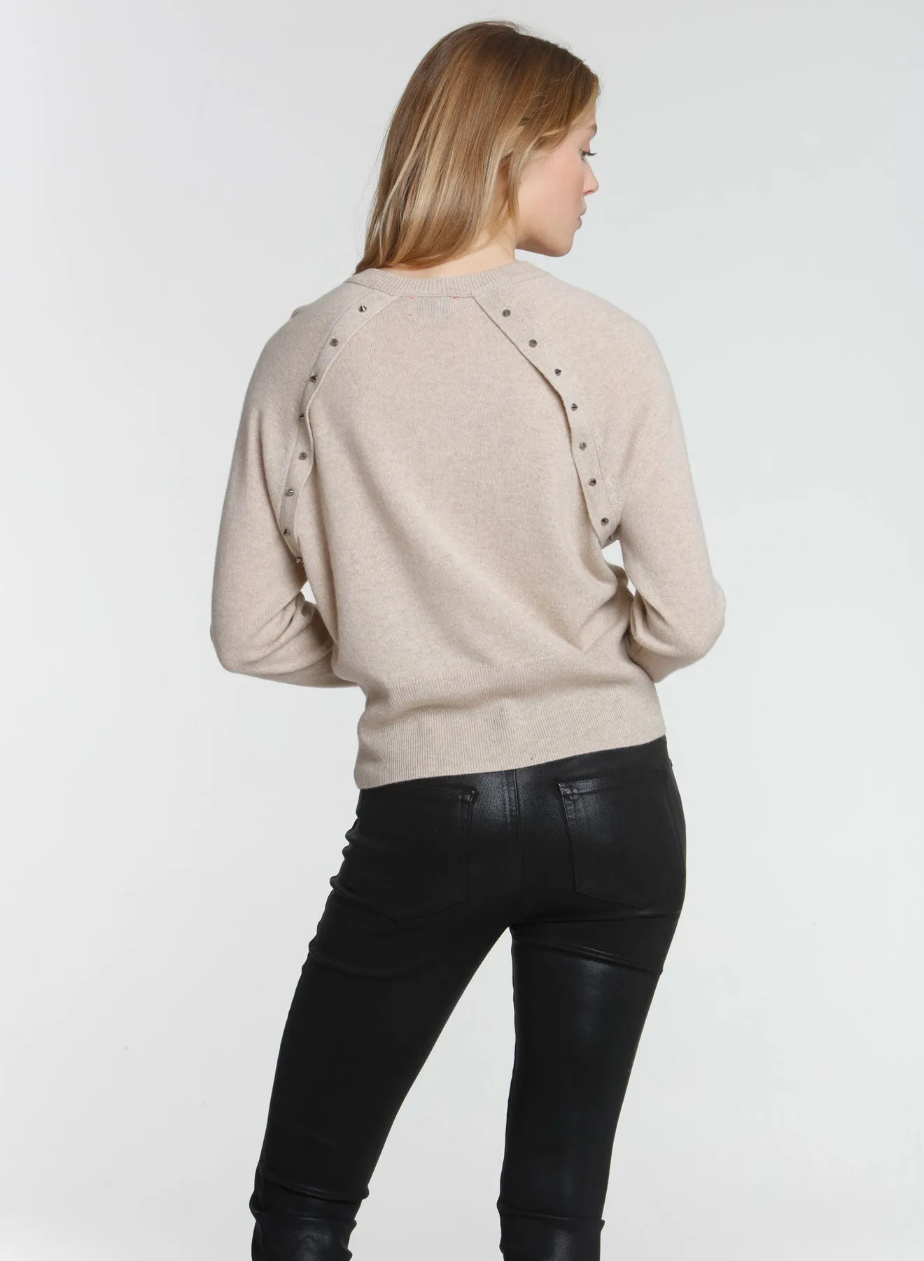 Studded 80s Dolman - Oatmeal