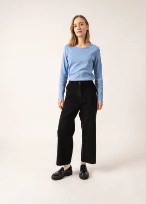 Tess Velvet Trousers - straight cut (NOIR)