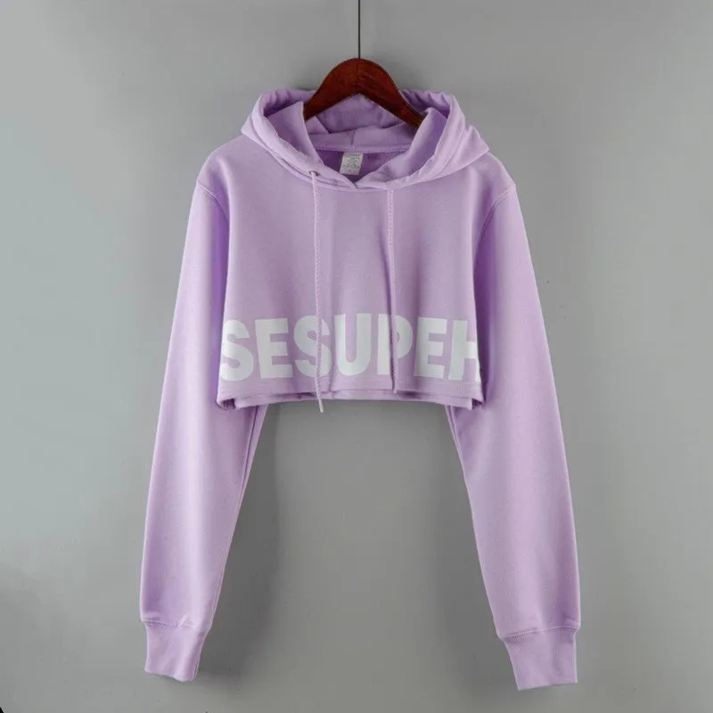 Ultra short hoodie for women's