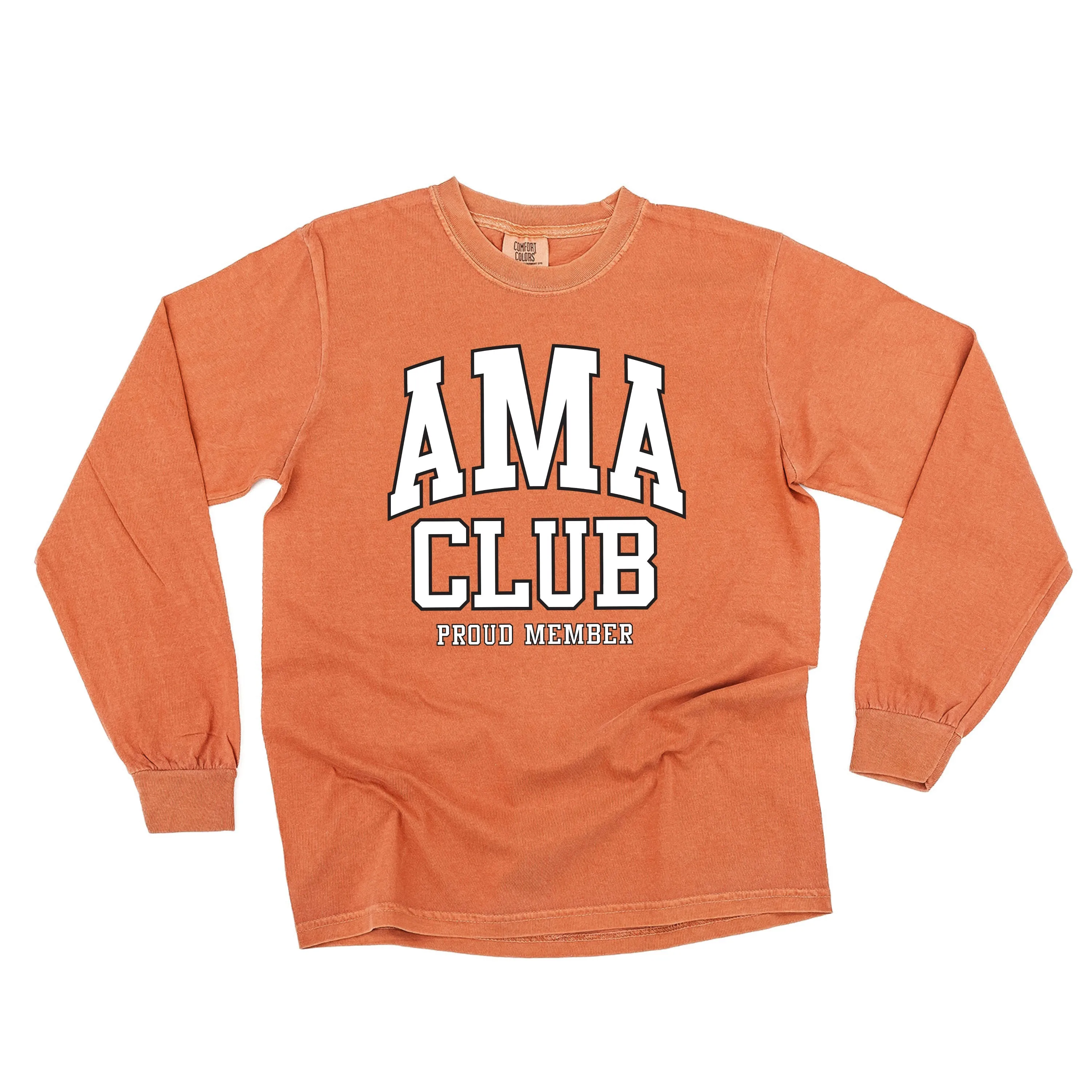 Varsity Style - AMA Club - Proud Member - LONG SLEEVE COMFORT COLORS TEE