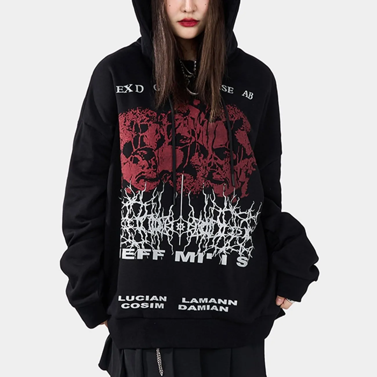 WLS Thorny Head Oversized Washed Hoodie