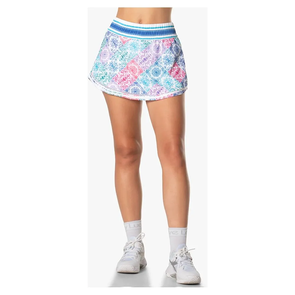 Women's High Waist Lisbon Tennis Skort Multicolor