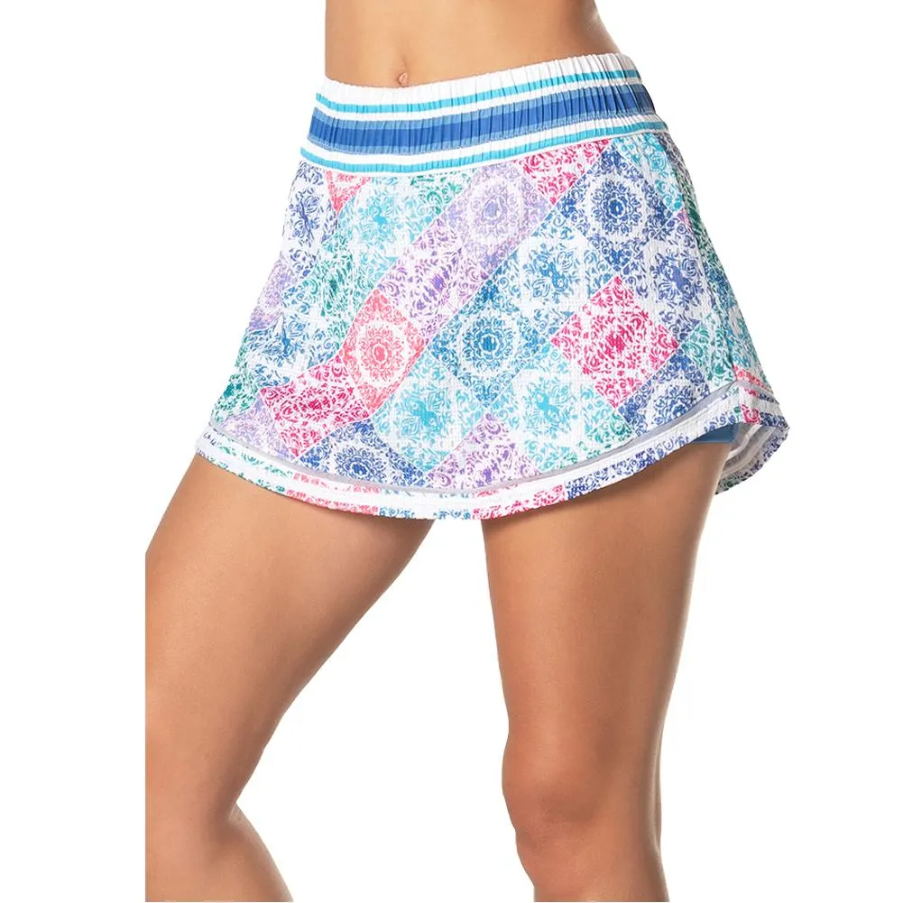 Women's High Waist Lisbon Tennis Skort Multicolor