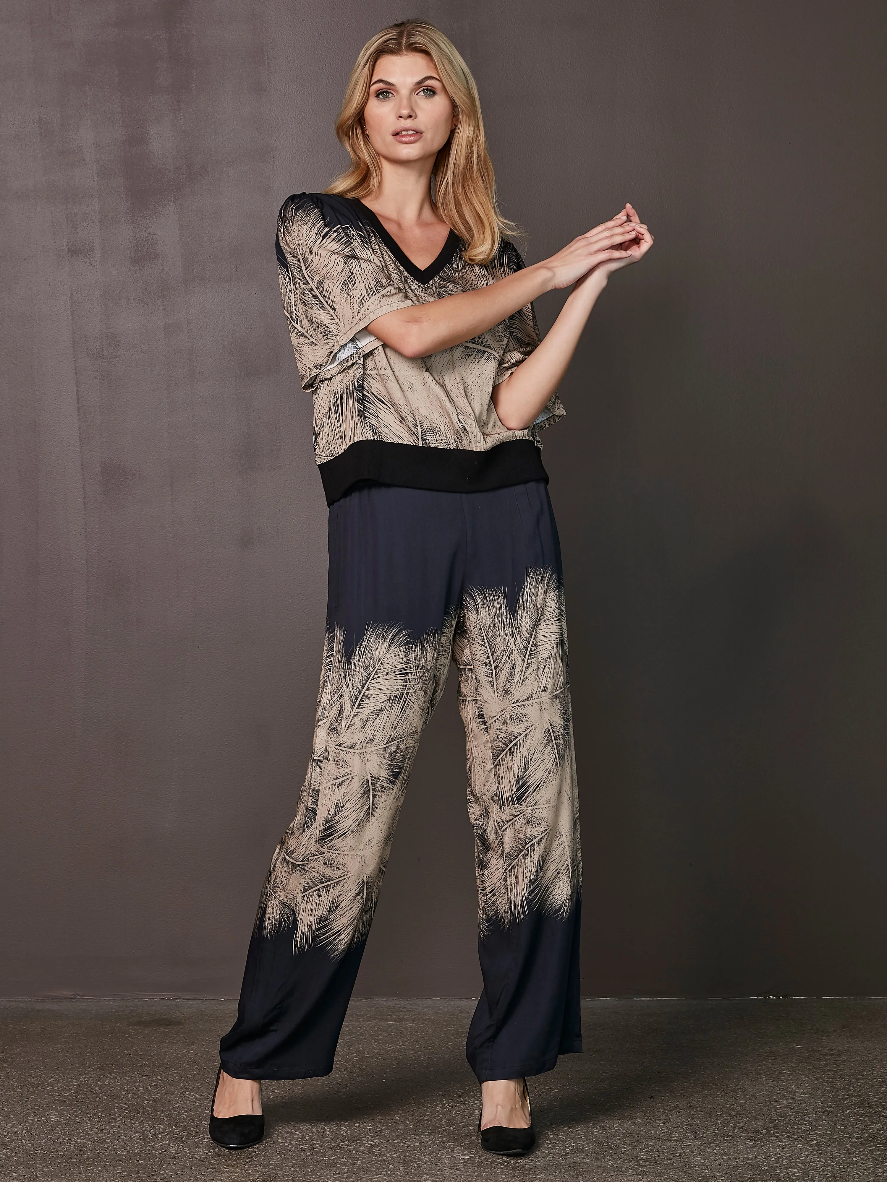 XANIA trousers - Black mix