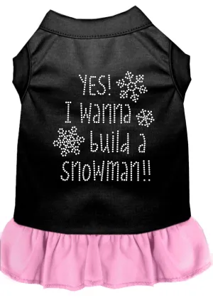 Yes! I Want To Build A Snowman Rhinestone Dog Dress Black With Light Pink Xxxl (20)