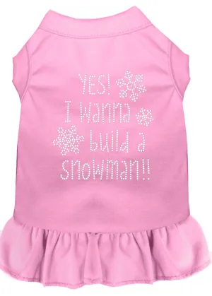 Yes! I Want To Build A Snowman Rhinestone Dog Dress Light Pink 4x (22)